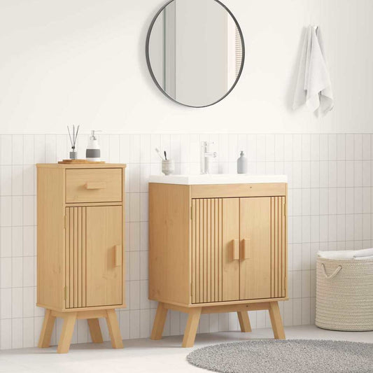 Waschbecken-Unterschrank mit Regal Braun 114 x 43 x 73.5 cm