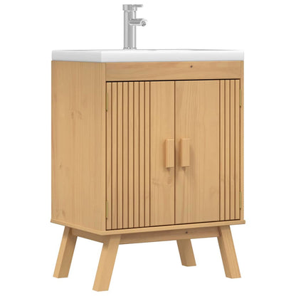 Waschbecken-Unterschrank mit Regal Braun 114 x 43 x 73.5 cm