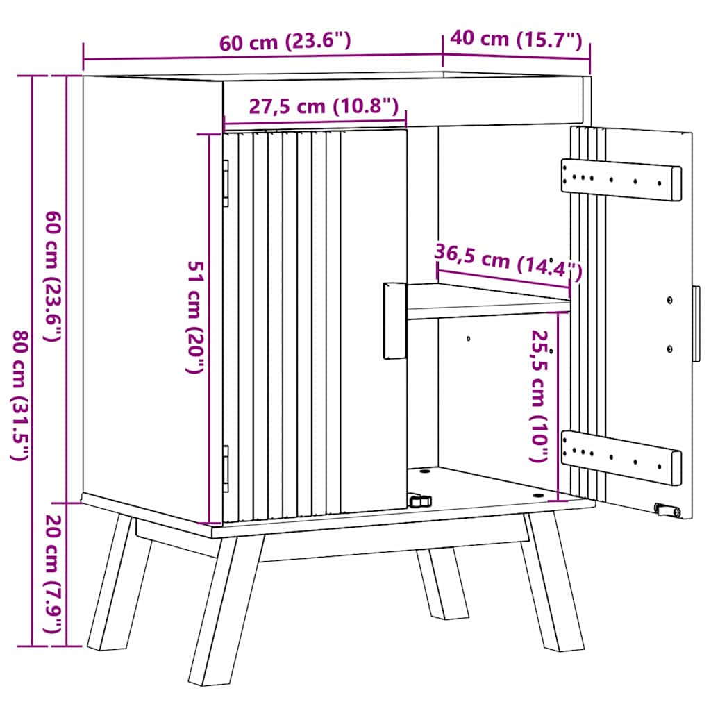 Waschbecken-Unterschrank mit Regal Braun 114 x 43 x 73.5 cm