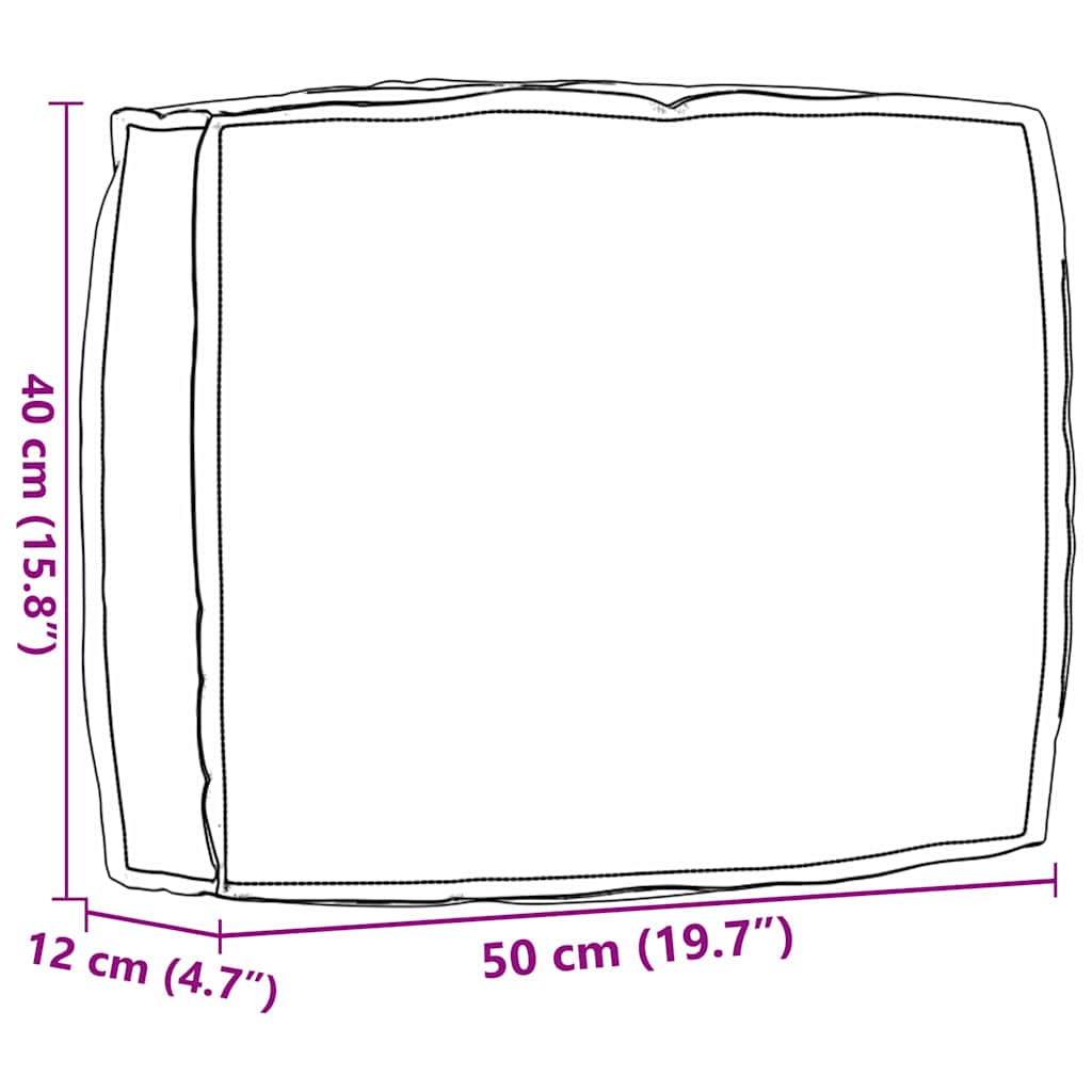 Palettenkissen für Rückenlehne Blattmuster 50 x 40 x 12 cm