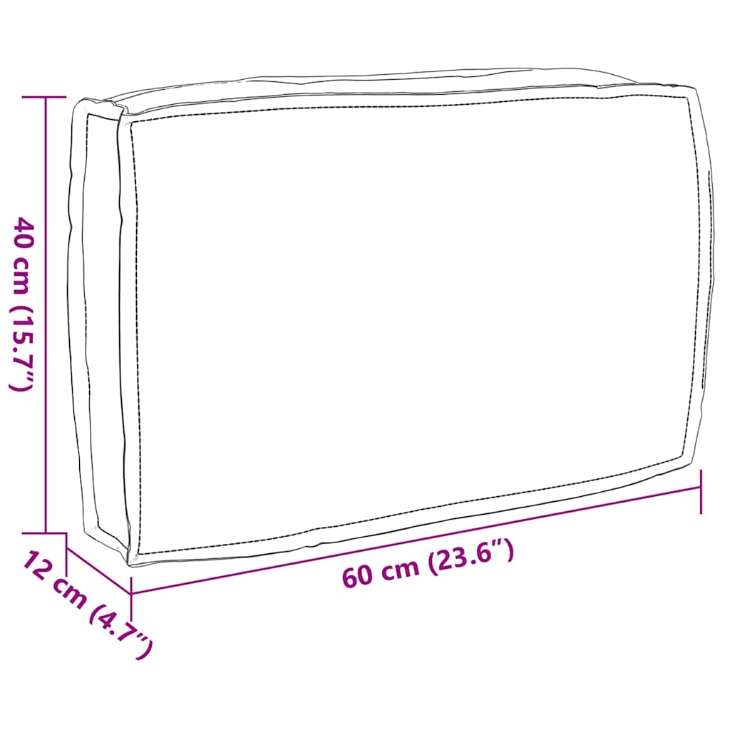 Palettenkissen für Rückenlehne Blattmuster 60 x 40 x 12 cm