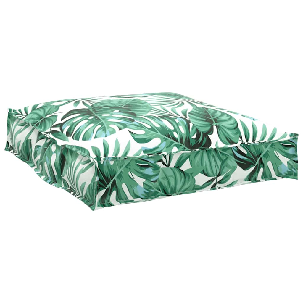 Pallet Kissen für geeigneten Sitz Blattmuster 70 x 70 x 12 cm
