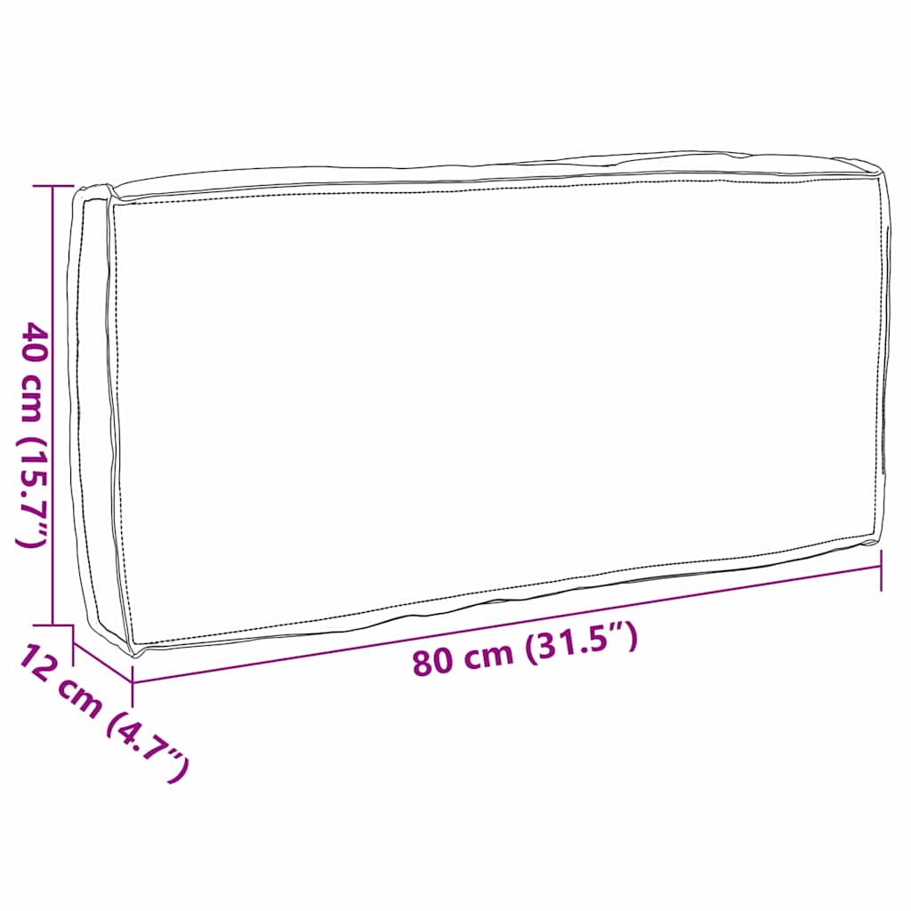 Palettenkissen für Rückenlehne Anthrazit 80 x 40 x 12 cm