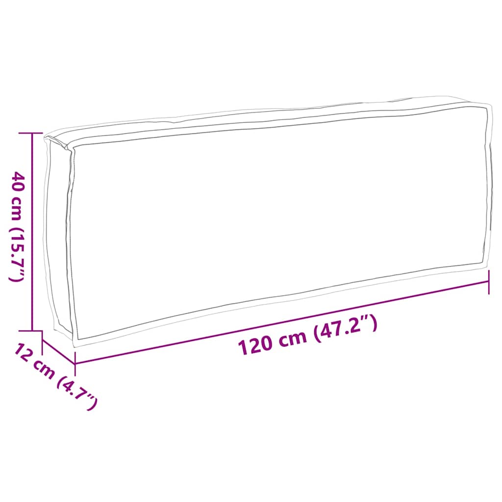 Palettenkissen für Rückenlehne Königsblau 120 x 40 x 12 cm