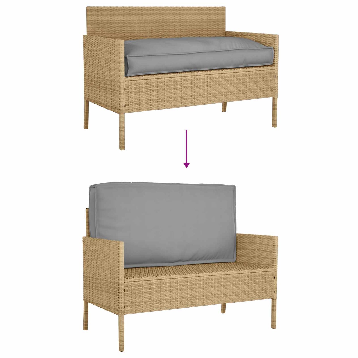 Palettenkissen für Sitzfläche / Rückenlehne Grau 120 x 60 x 12 cm