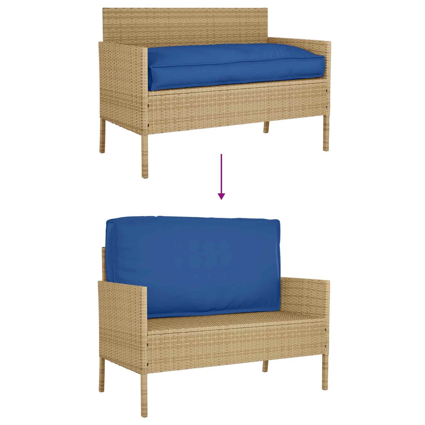 Palettenkissen für Sitzfläche / Rückenlehne mit Kissen Königsblau