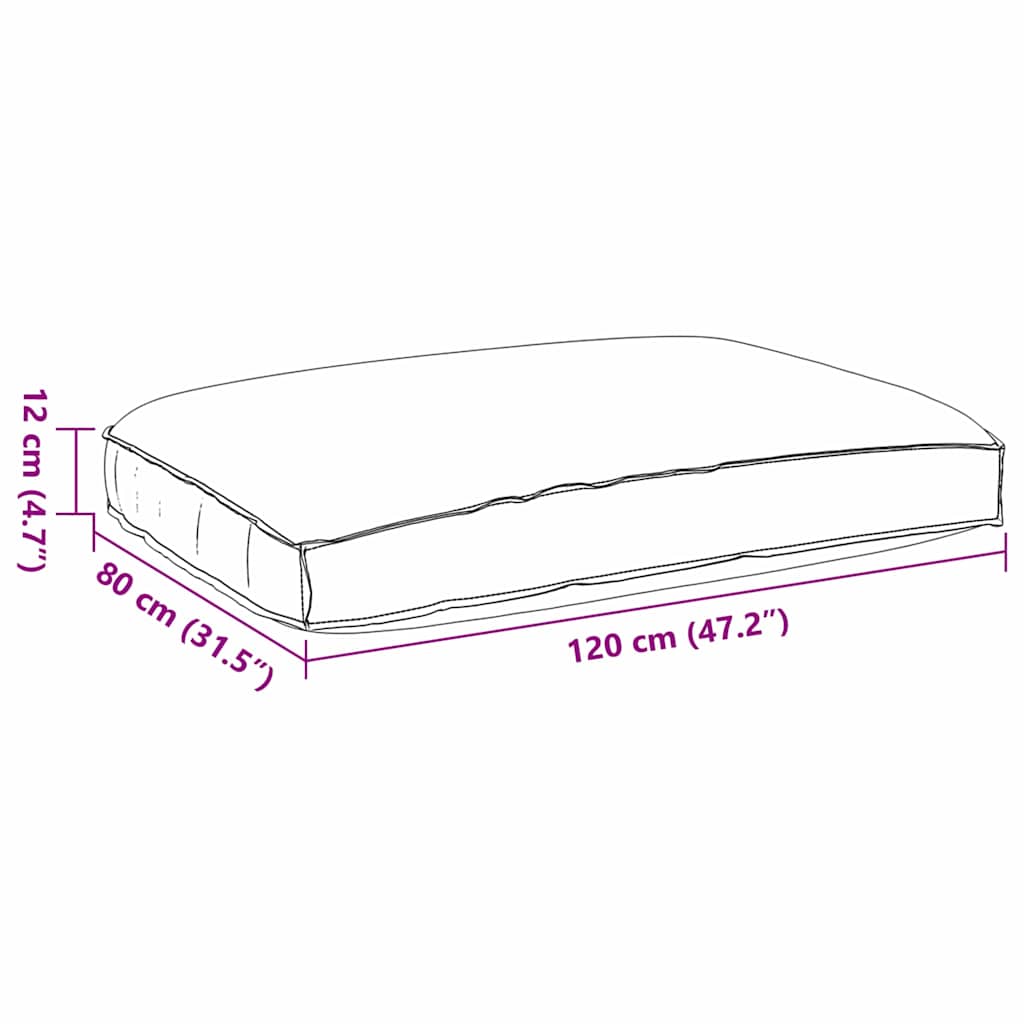 Palettenkissen für Sitzfläche Creme 120 x 80 x 12 cm
