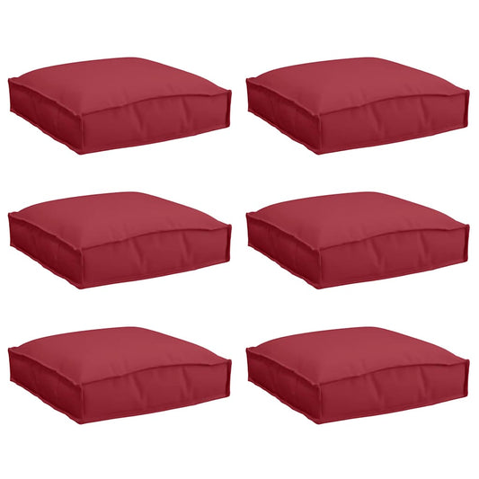 Palettenkissen für Sitzfläche 6 pcs Weinrot 40 x 40 x 8 cm