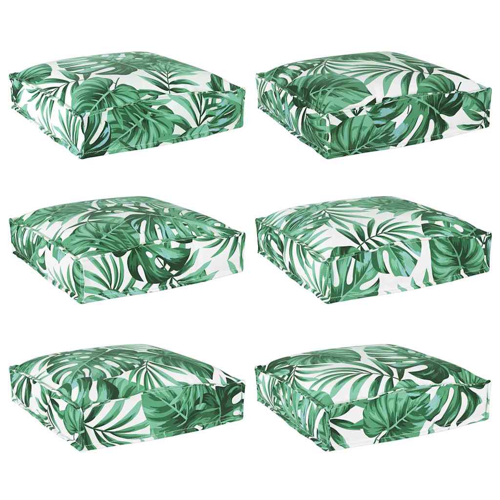 Palettenkissen für Sitzfläche 6 pcs Blattmuster 40 x 40 x 8 cm
