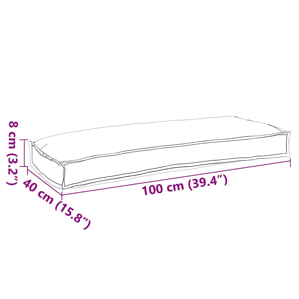 Palettenkissen für Bank Anthrazit 100 x 40 x 8 cm Oxford Stoff