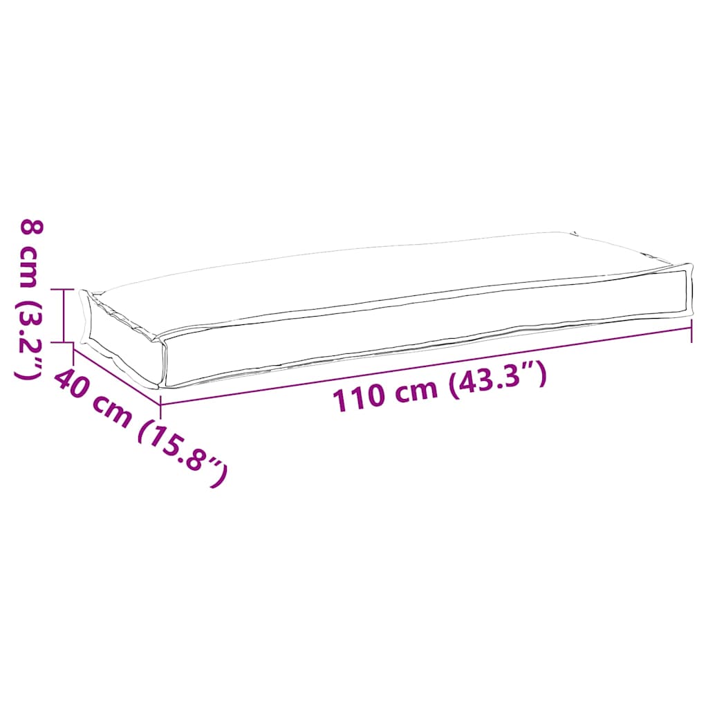 Palettenkissen für Bank Taupe 110 x 40 x 8 cm Oxford Stoff