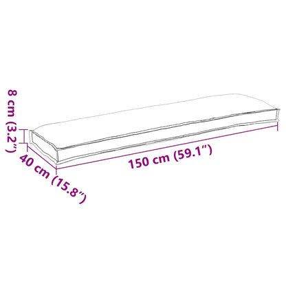 Palettenkissen für Bank Creme 150 x 40 x 8 cm Oxford Stoff