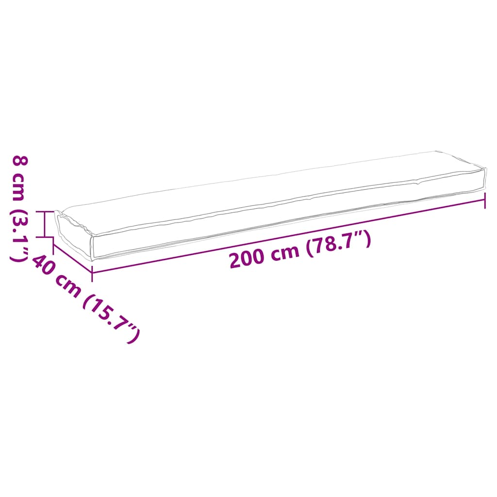 Palettenkissen Grau 200 x 40 x 8 cm Oxford Stoff
