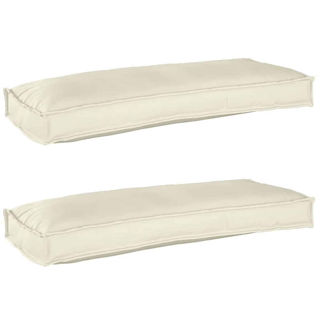 Pallet Kissen Set 2 pcs Creme 100 x 40 x 8 cm Oxford Stoff
