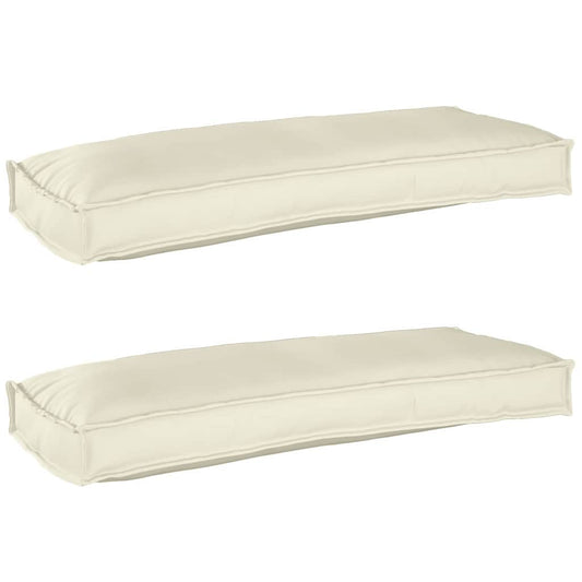 Pallet Kissen Set 2 pcs Creme 100 x 40 x 8 cm Oxford Stoff