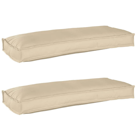 Pallet Kissen Set 2 pcs Beige 100 x 40 x 8 cm Oxford Stoff