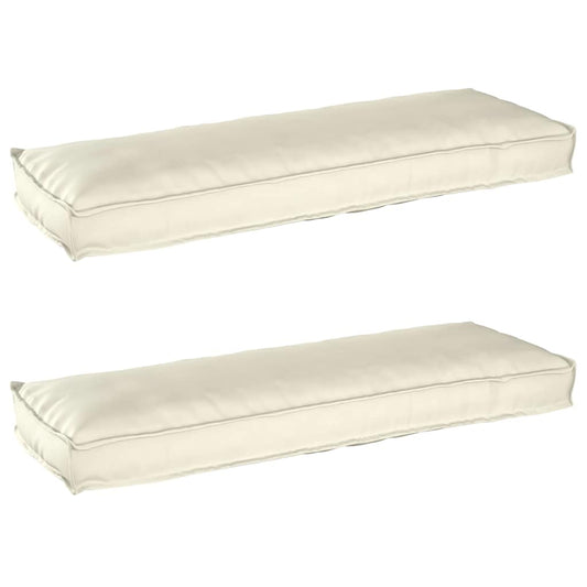 Pallet Kissen Set 2 pcs Creme 120 x 40 x 8 cm Oxford Stoff