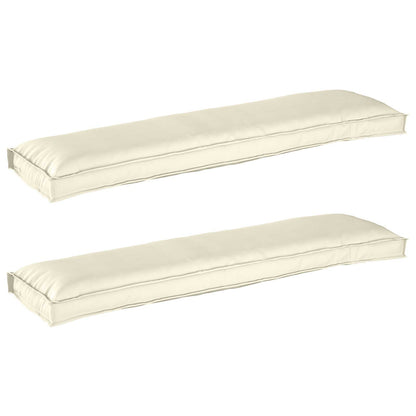 Pallet Kissen Set 2 pcs Creme 150 x 40 x 8 cm Oxford-Stoff