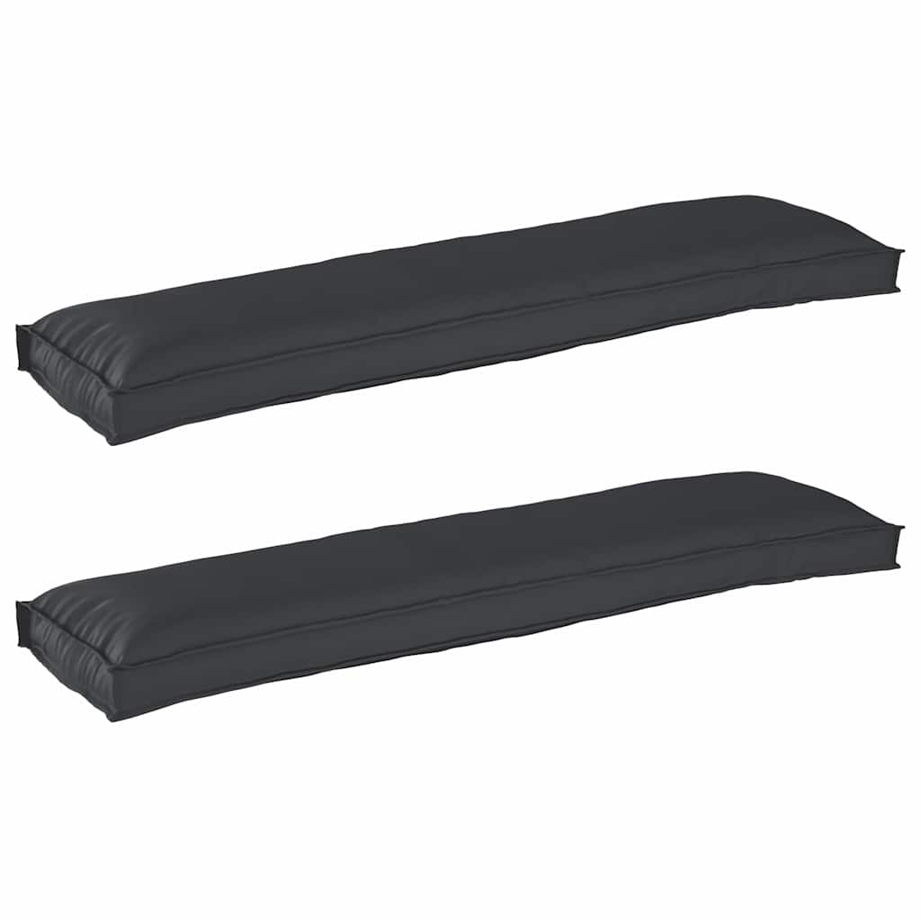 Pallet Kissen Set 2 pcs Schwarz 150 x 40 x 8 cm Stoff