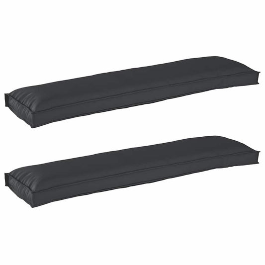 Pallet Kissen Set 2 pcs Schwarz 150 x 40 x 8 cm Stoff