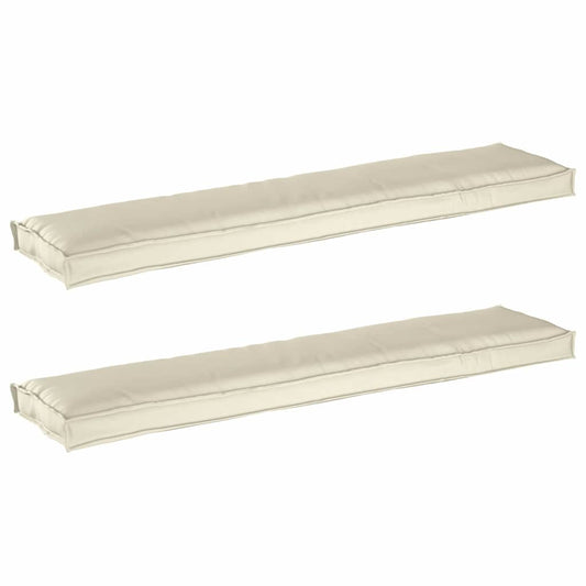 Pallet Kissen Set 2 pcs Creme 180 x 40 x 8 cm Oxford Stoff