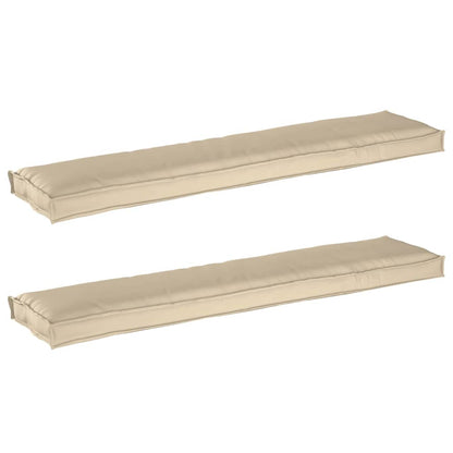 Pallet Kissen Set 2 pcs Beige 180 x 40 x 8 cm 100% Polyester