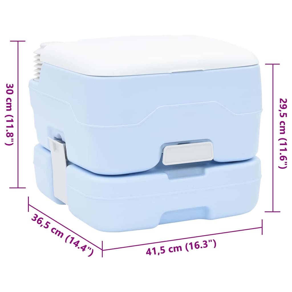Portables Campingklo Hellblau 41.5 x 36.5 x 30 cm