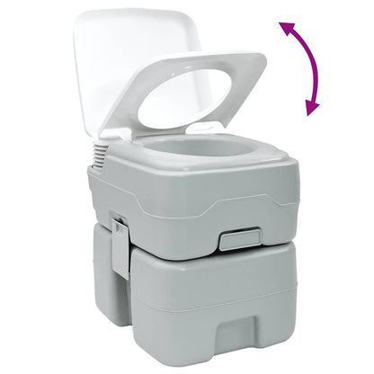 Portables Campingklo Grau 41.5 x 36.5 x 42 cm