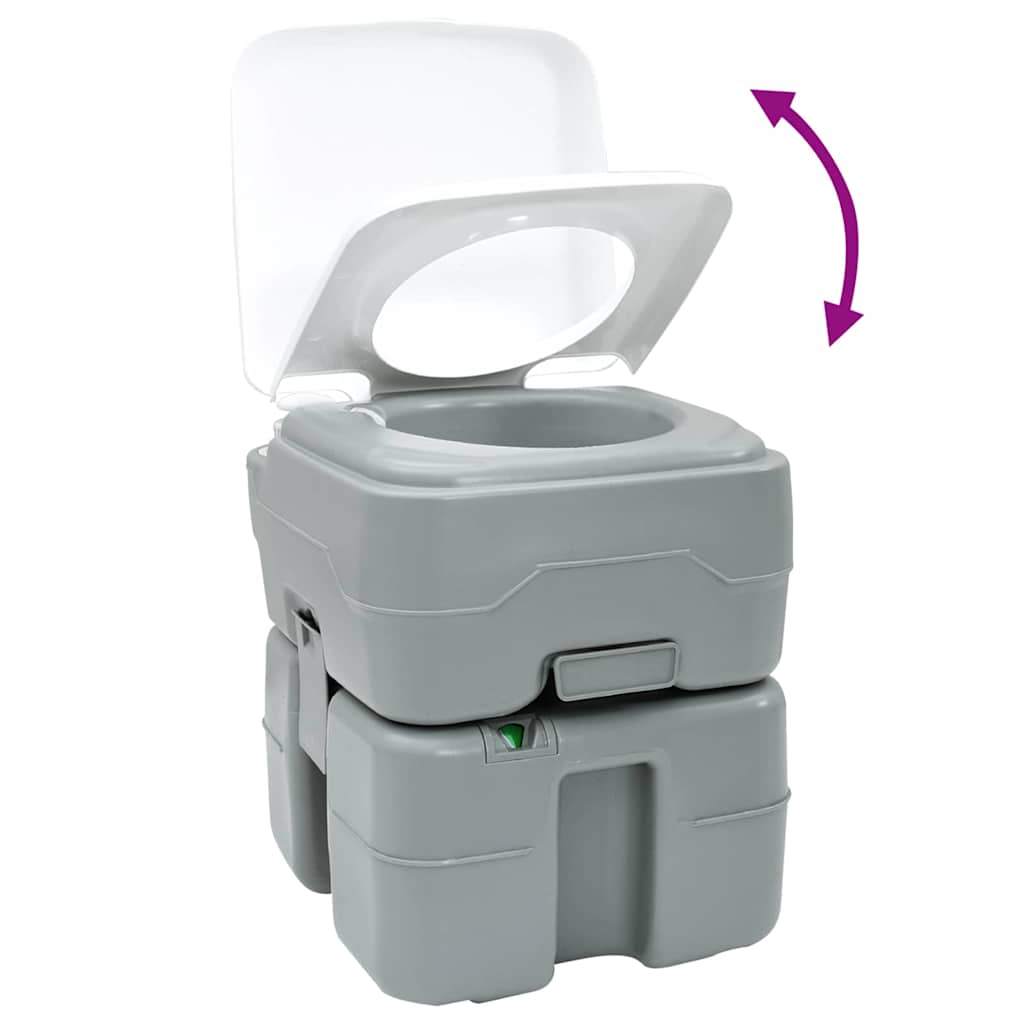 Camping Set 2 pcs Grau 50,5 x 33 x 103 cm Plastik