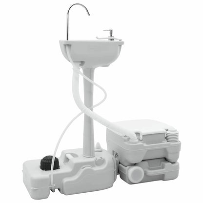 Camping-Toilette 2 pcs Grau, Weiß 50,5 x 33 x 103 cm
