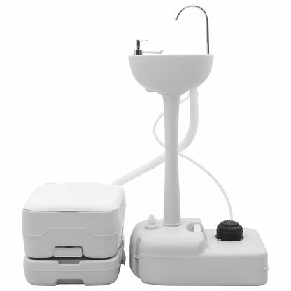 Camping-Toilette 2 pcs Grau, Weiß 50,5 x 33 x 103 cm