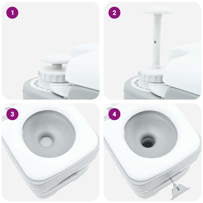 Camping-Toilette Grau 41.5 x 36.5 x 42 cm