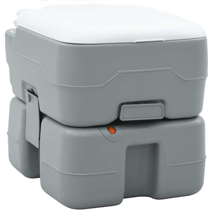 Portables Campingklo Grau und Weiß 41.5 x 36.5 x 37.5 cm