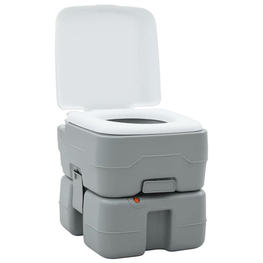 Portables Campingklo Grau und Weiß 41.5 x 36.5 x 37.5 cm