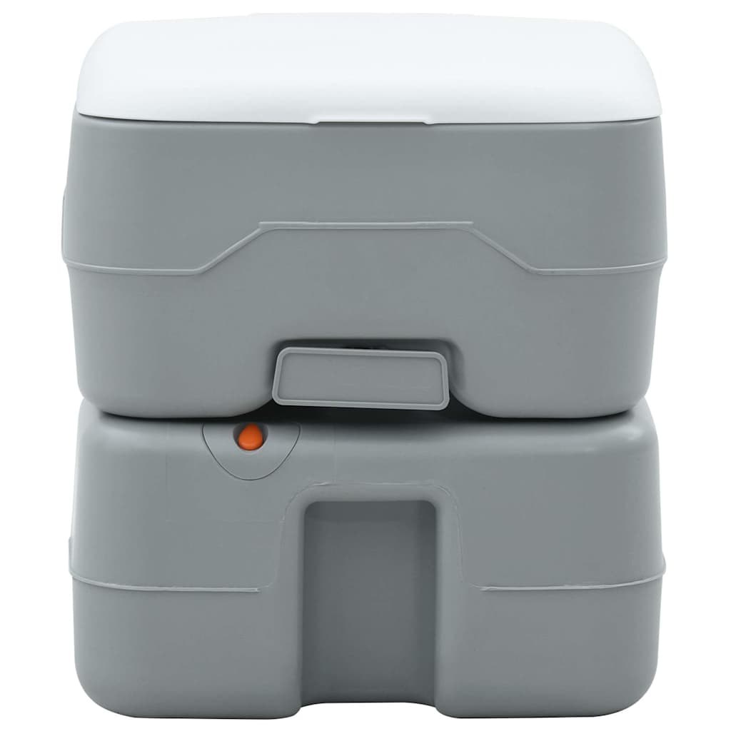 Portables Campingklo Grau und Weiß 41.5 x 36.5 x 37.5 cm