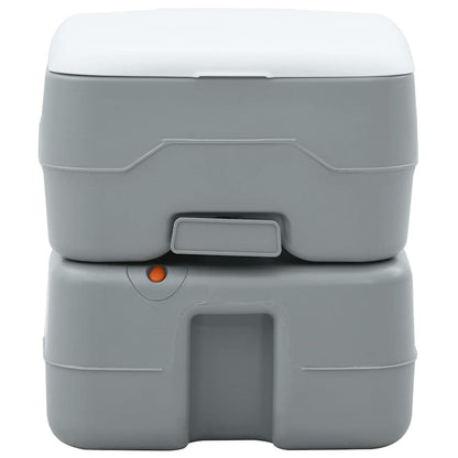 Portables Campingklo Grau und Weiß 41.5 x 36.5 x 37.5 cm