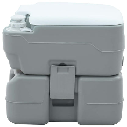 Portables Campingklo Grau und Weiß 41.5 x 36.5 x 37.5 cm