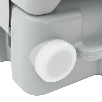 Portables Campingklo Grau und Weiß 41.5 x 36.5 x 30 cm Plastik