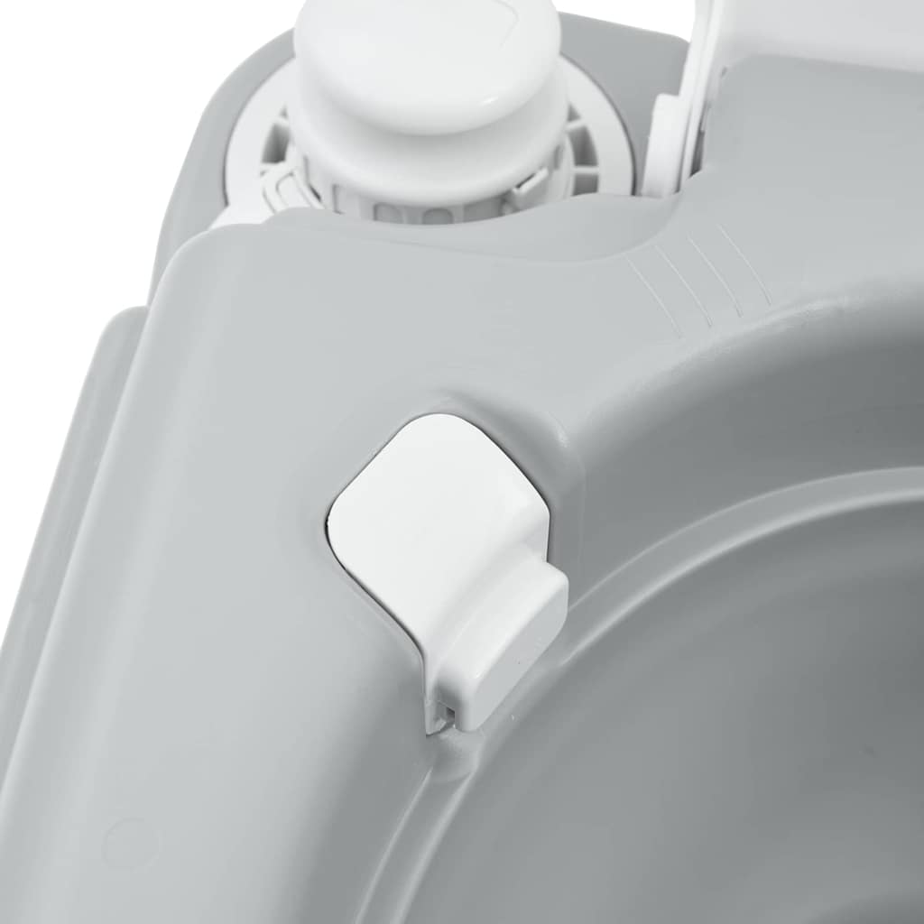 Portables Campingklo Grau und Weiß 41.5 x 36.5 x 30 cm Plastik