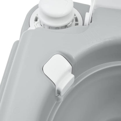 Portables Campingklo Grau und Weiß 41.5 x 36.5 x 30 cm Plastik