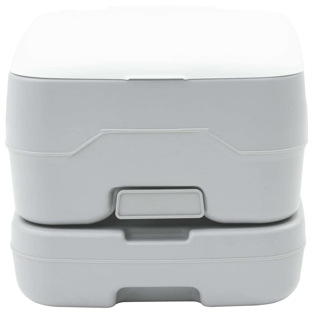 Portables Campingklo Grau und Weiß 41.5 x 36.5 x 30 cm Plastik