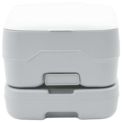 Portables Campingklo Grau und Weiß 41.5 x 36.5 x 30 cm Plastik