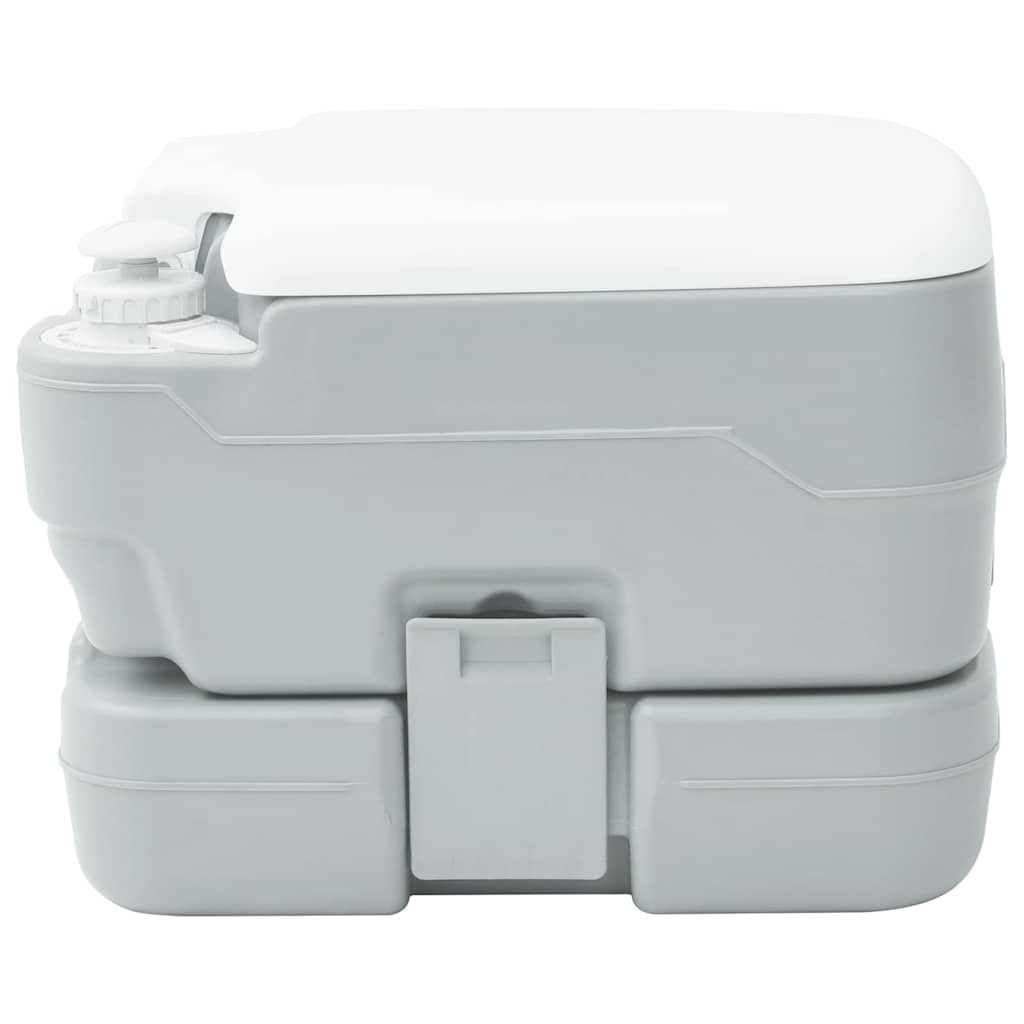 Portables Campingklo Grau und Weiß 41.5 x 36.5 x 30 cm Plastik