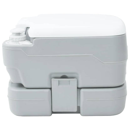 Portables Campingklo Grau und Weiß 41.5 x 36.5 x 30 cm Plastik