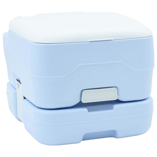 Portables Campingklo Hellblau und Weiß 41.5 x 36.5 x 30 cm