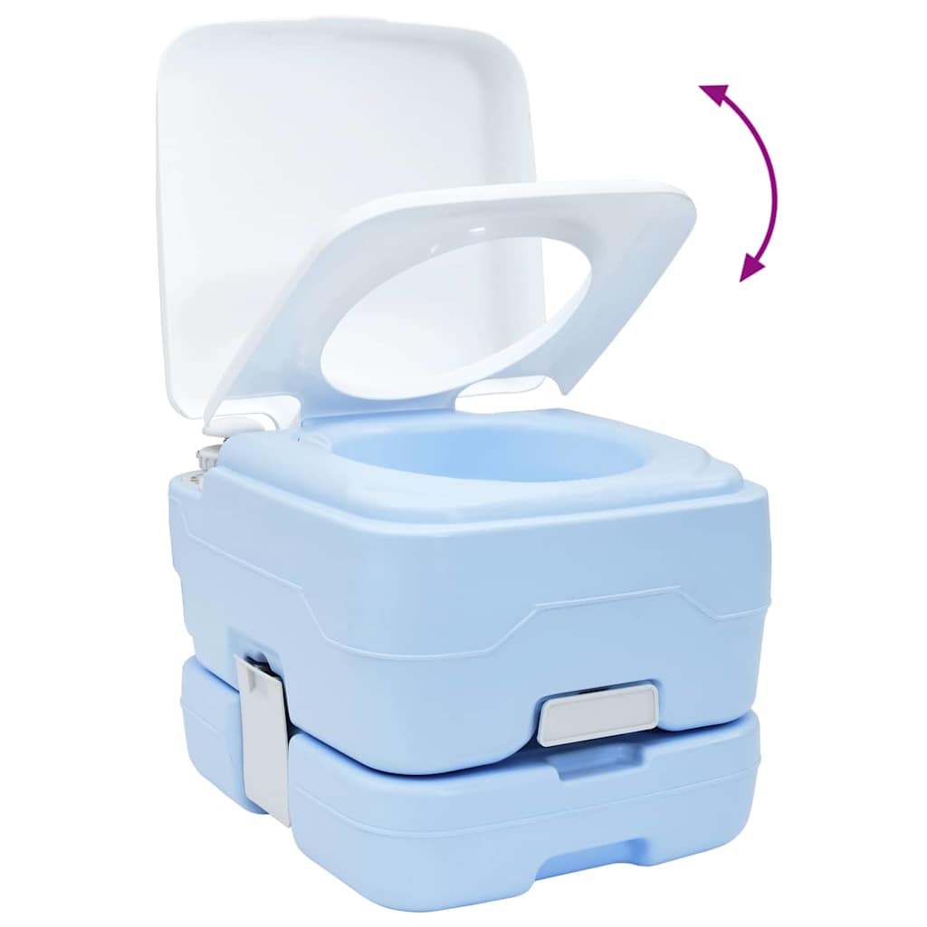 Portables Campingklo Hellblau und Weiß 41.5 x 36.5 x 30 cm