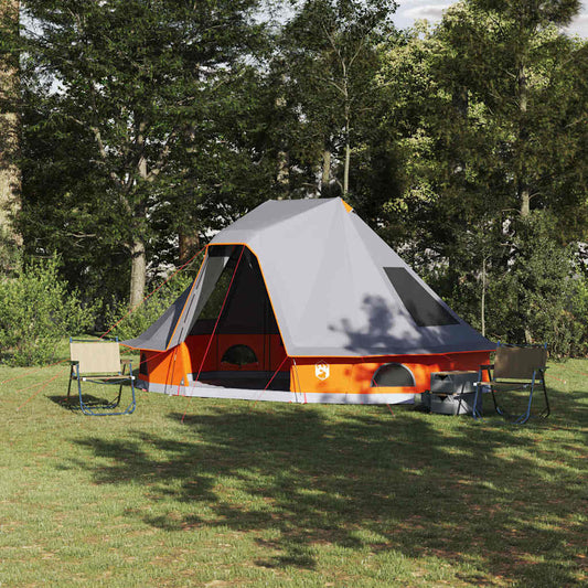 Familien-Tipi-Zelt Falten Grau, Orange 466 x 310 x 240 cm