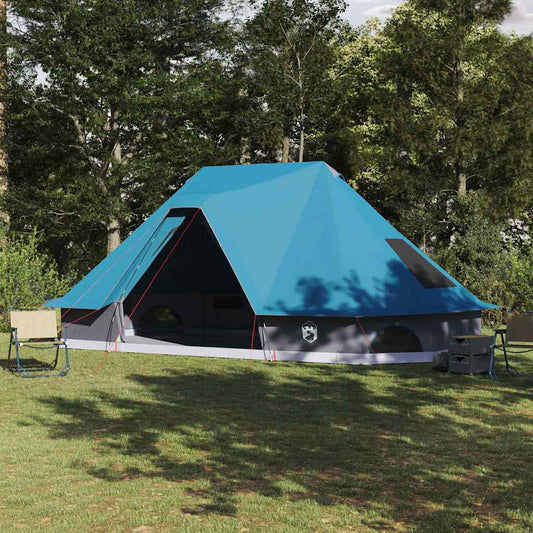 Familien-Tipi-Zelt Falten mit Dach Blau 680 x 430 x 270 cm