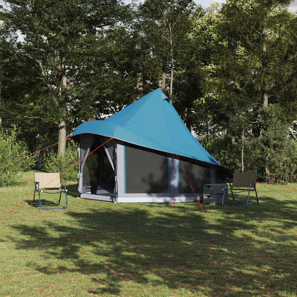 Familien-Tipi-Zelt mit Dach Blau 404 x 370 x 270 cm