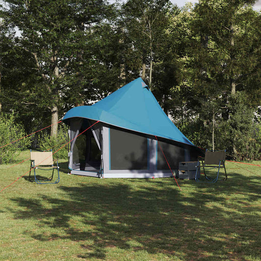 Familien-Tipi-Zelt mit Dach Blau 404 x 370 x 270 cm